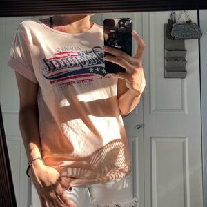 Women's Graphic Tee in Peach